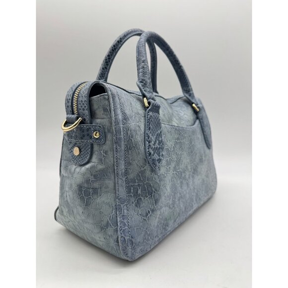 BRAHMIN Micaela Zostera leather small satchel crossbody -Bellbottom blue - Picture 12 of 15